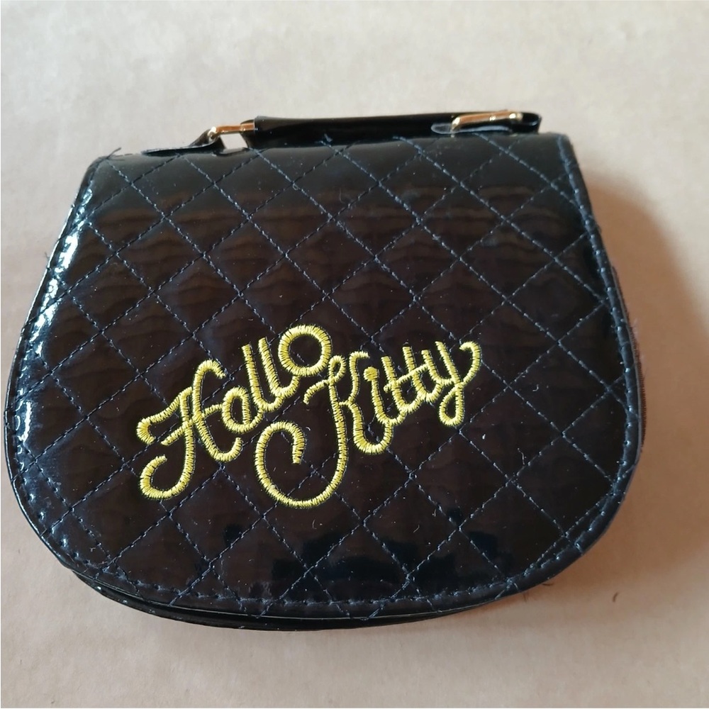 Hello Kitty Sanrio Purse Bag Detachable Crossbody Strap Black Yellow - Picture 2 of 9